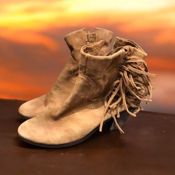 Sam Edelman Louie fringe booties Women’s Size 8.5 Boots - Picture 1 of 7